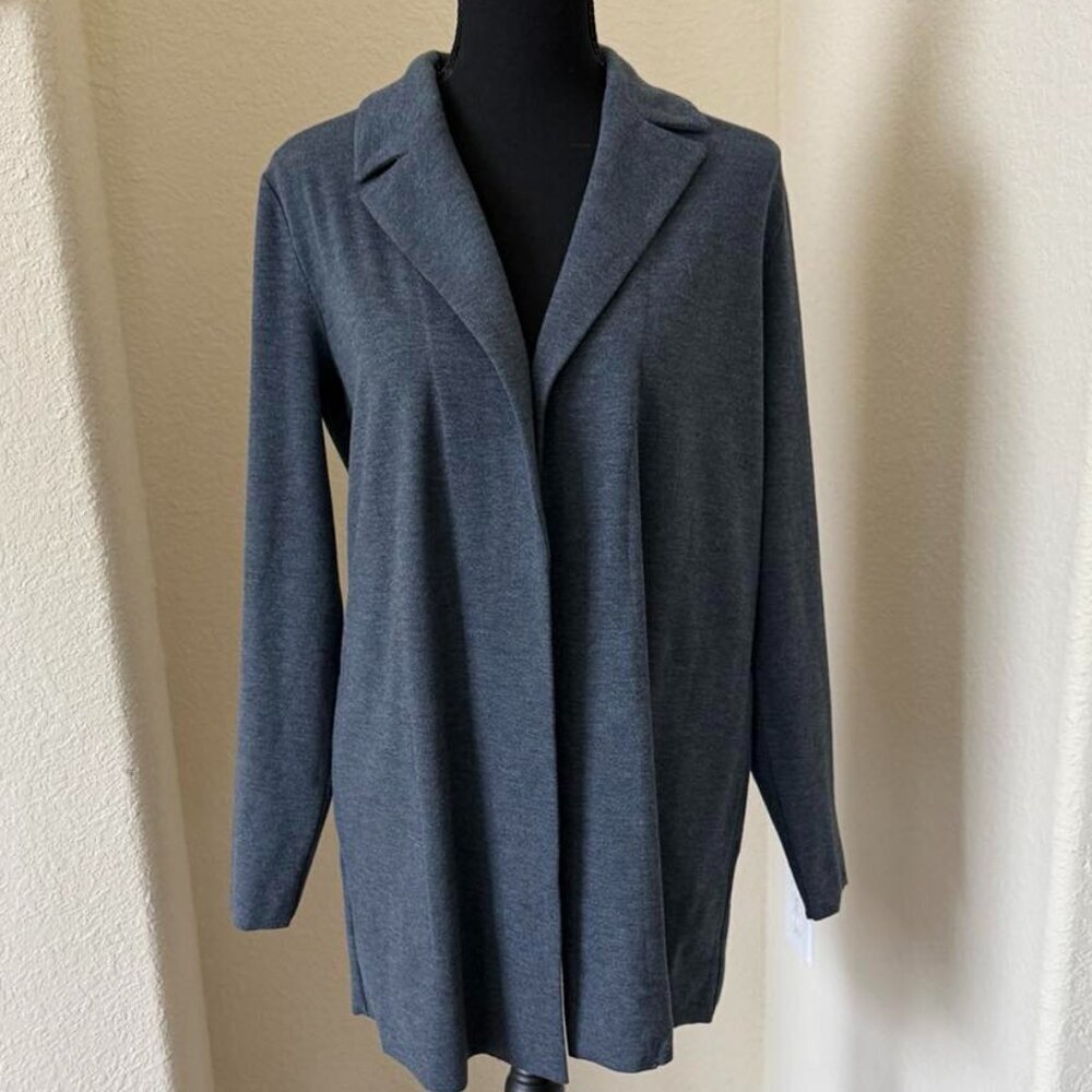 Nic + Zoe All Day Comfort Knit Blazer In Dark Indigo Size S
